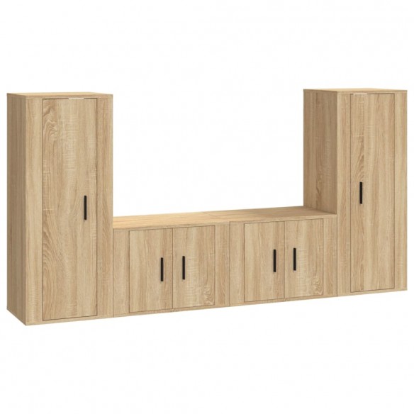 Ensemble de meubles TV 4 pcs Chêne sonoma Bois d'ingénierie