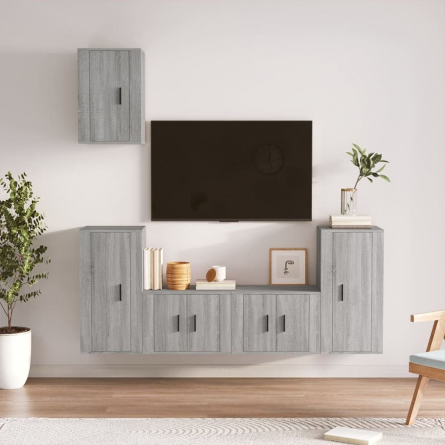 Ensemble de meubles TV 5 pcs Sonoma gris Bois d'ingénierie