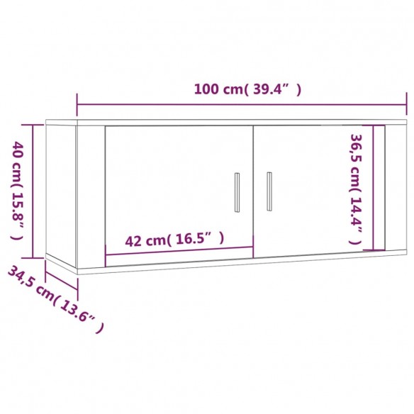 Ensemble de meubles TV 3 pcs Gris béton Bois d'ingénierie