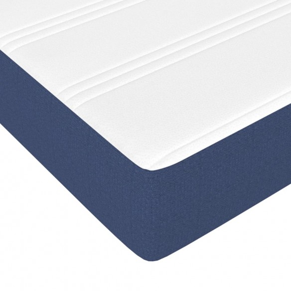 Cadre de lit avec matelas Bleu 90x190 cm Tissu