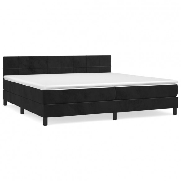 Cadre de lit et matelas Noir 200x200 cm Velours