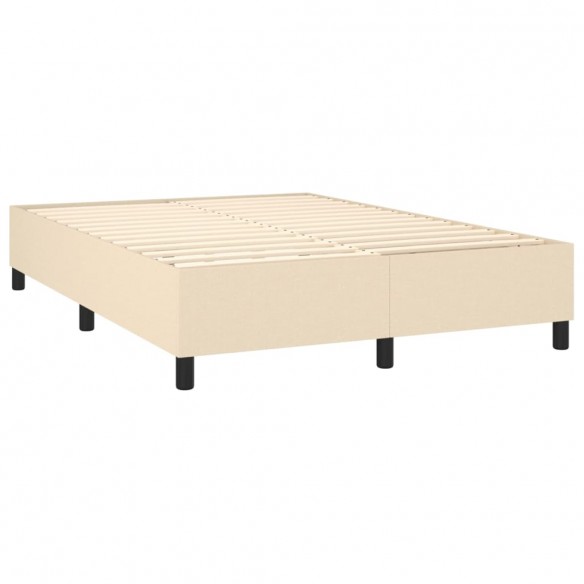 Sommier à lattes de lit matelas LED Crème 140x200 cm Tissu