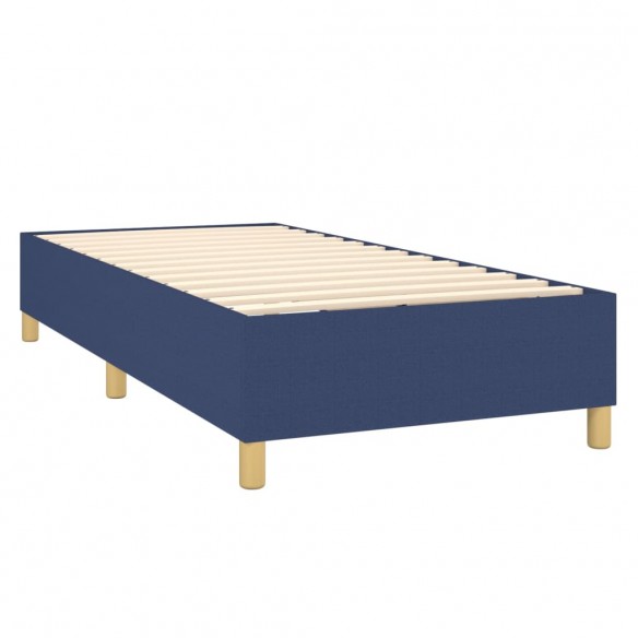 Cadre de lit avec matelas Bleu 80x200 cm Tissu