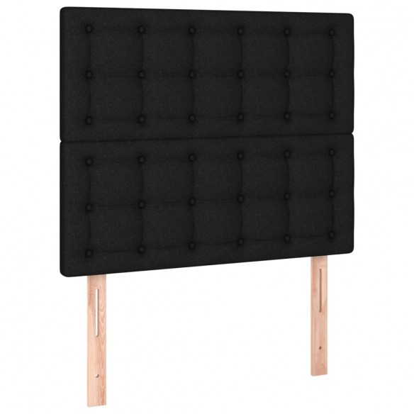 Cadre de lit et matelas et LED Noir 120x200 cm Tissu