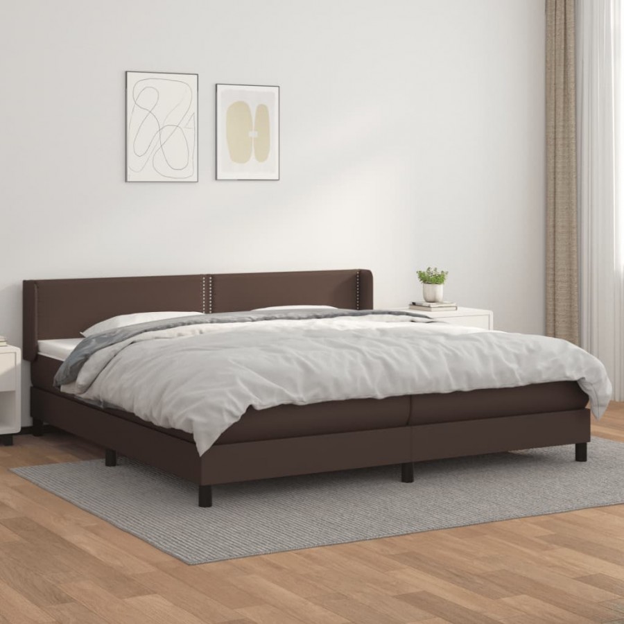 Sommier à lattes de lit avec matelas Marron 200x200 cm