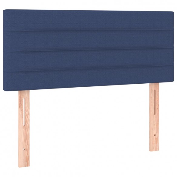 Cadre de lit avec matelas Bleu 100x200 cm Tissu