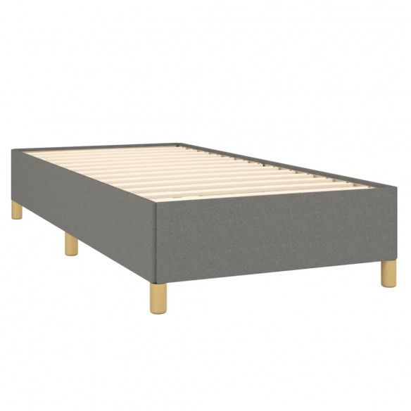 Sommier à lattes de lit avec matelas Gris foncé 100x200cm Tissu