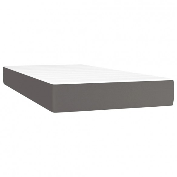 Cadre de lit avec matelas Gris 80x200 cm Similicuir