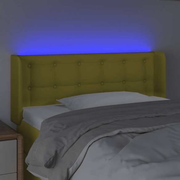 Tête de lit à LED Vert 103x16x78/88 cm Tissu