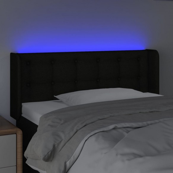 Tête de lit à LED Noir 83x16x78/88 cm Tissu