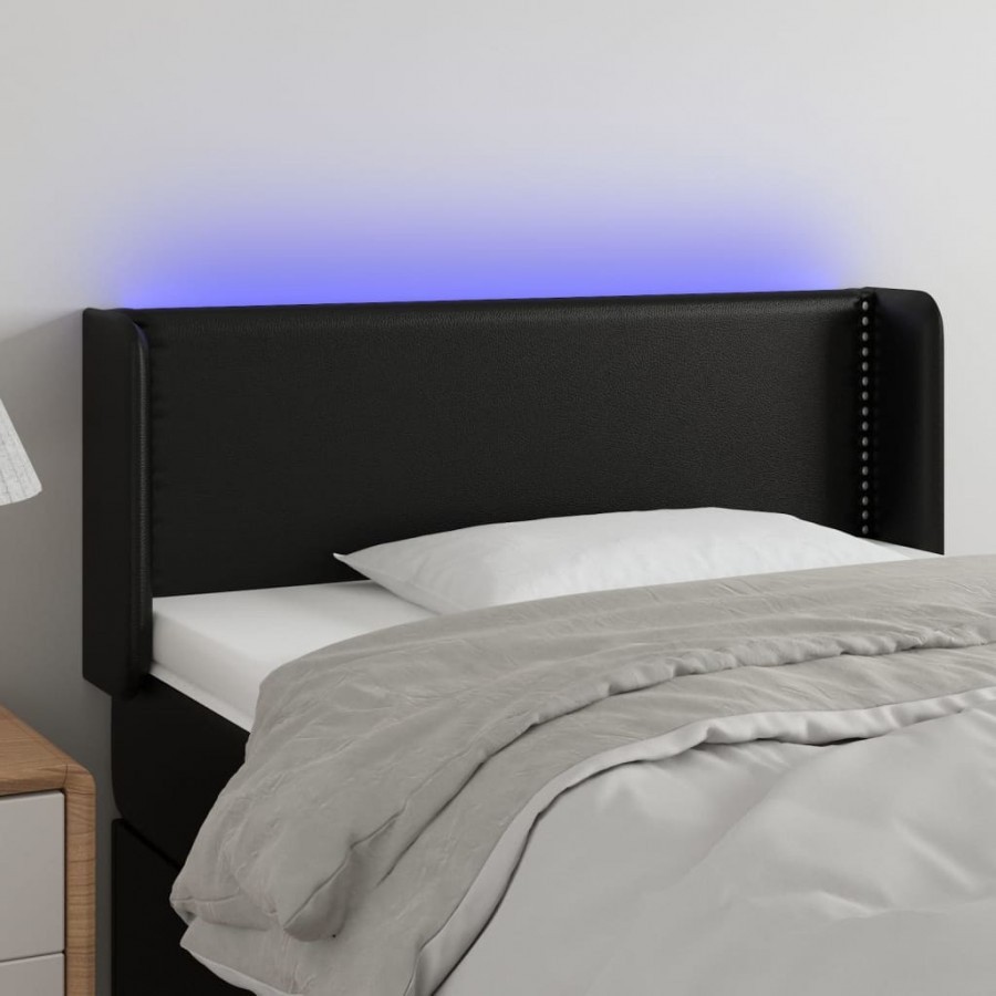 Tête de lit à LED Noir 103x16x78/88 cm Similicuir