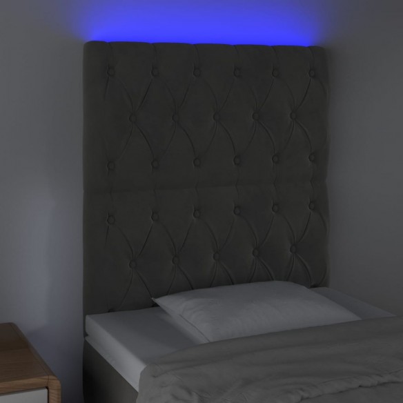 Tête de lit à LED Gris foncé 80x7x118/128 cm Velours