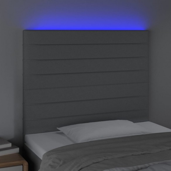Tête de lit à LED Gris clair 80x5x118/128 cm Tissu