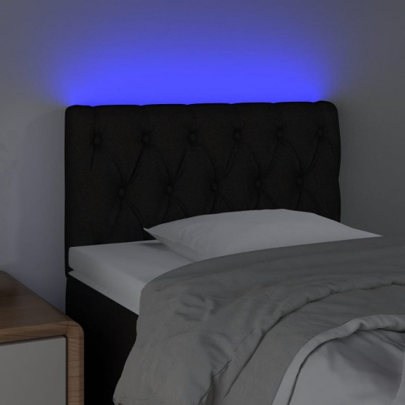 Tête de lit à LED Noir 80x7x78/88 cm Tissu