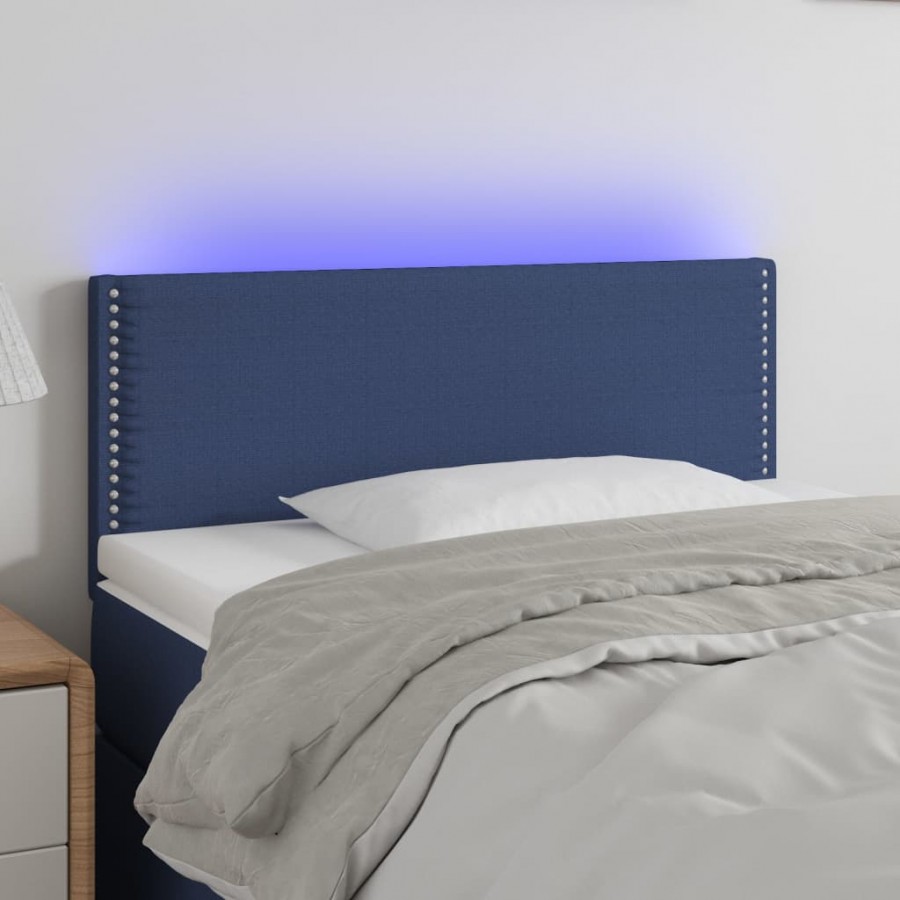 Tête de lit à LED Bleu 100x5x78/88 cm Tissu