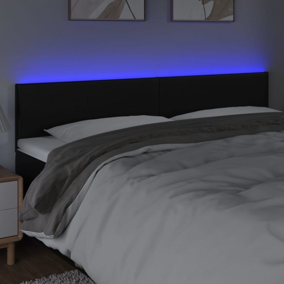 Tête de lit à LED Noir 160x5x78/88 cm Similicuir
