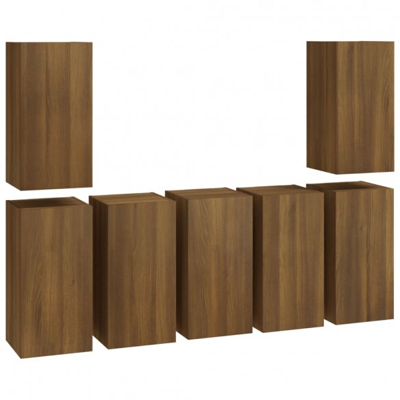 Meubles TV 7 pcs Chêne marron 30,5x30x60 cm Bois d'ingénierie