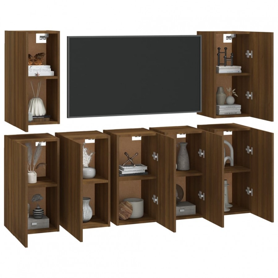 Meubles TV 7 pcs Chêne marron 30,5x30x60 cm  Meubles TV 7 pcs Chêne marron 30,5x30x60 cm
