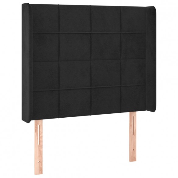 Tête de lit avec oreilles Noir 83x16x118/128 cm Velours