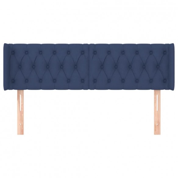 Tête de lit avec oreilles Bleu 163x16x78/88 cm Tissu