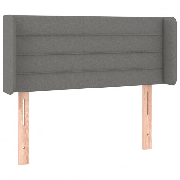 Tête de lit avec oreilles Gris foncé 83x16x78/88 cm Tissu