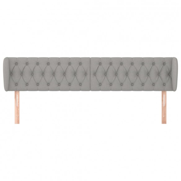 Tête de lit avec oreilles Gris clair 183x23x78/88 cm Tissu