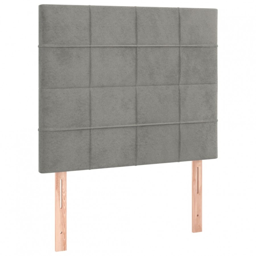 Têtes de lit 2 pcs Gris clair 90x5x78/88 cm Velours Têtes de lit 2 pcs Gris clair 90x5x78/88 cm Velours