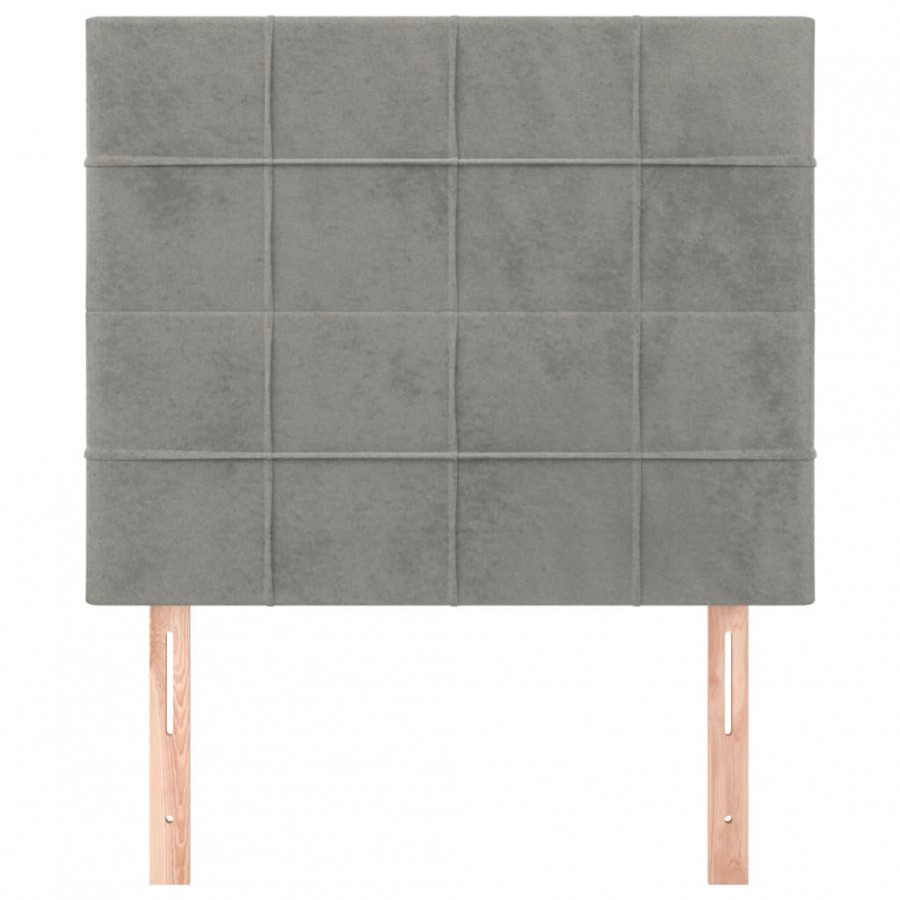 Têtes de lit 2 pcs Gris clair 90x5x78/88 cm Velours Têtes de lit 2 pcs Gris clair 90x5x78/88 cm Velours