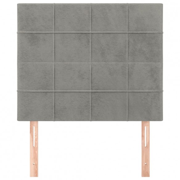 Têtes de lit 2 pcs Gris clair 90x5x78/88 cm Velours