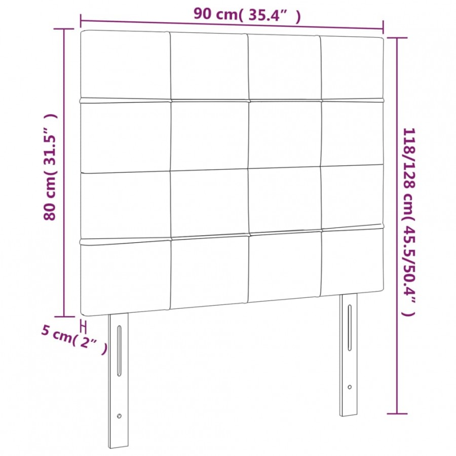 Têtes de lit 2 pcs Gris clair 90x5x78/88 cm Velours Têtes de lit 2 pcs Gris clair 90x5x78/88 cm Velours