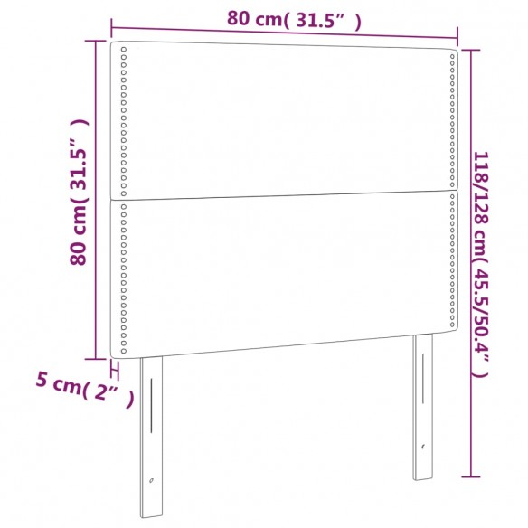 Têtes de lit 2 pcs Noir 80x5x78/88 cm Velours