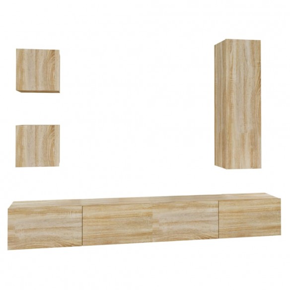 Ensemble de meubles TV 5 pcs Chêne sonoma Bois d'ingénierie