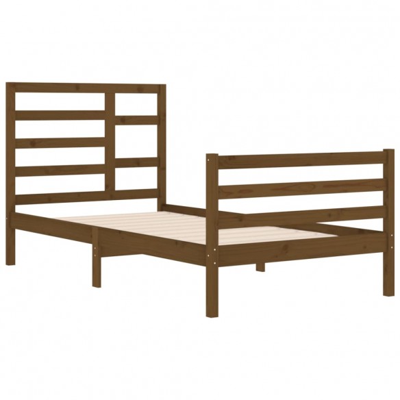 Cadre de lit Marron miel Bois massif 100x200 cm