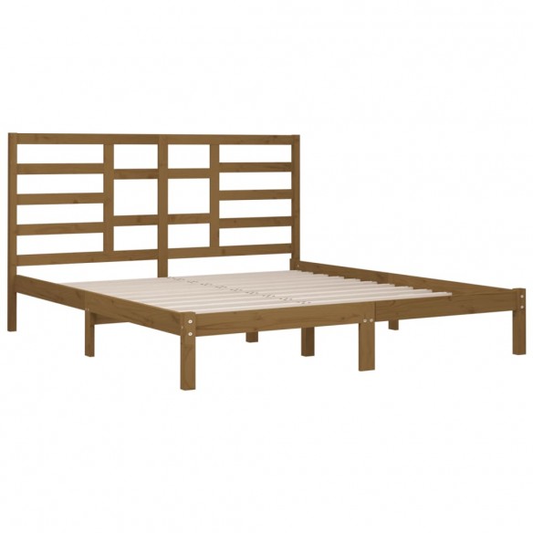 Cadre de lit Marron miel Bois massif 200x200 cm