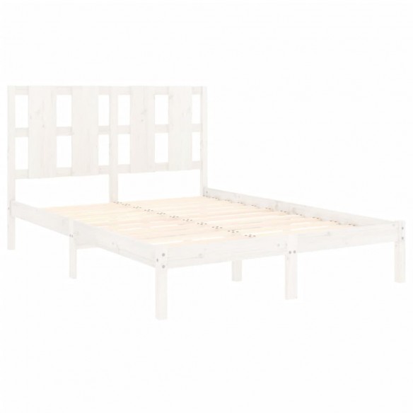 Cadre de lit Blanc Bois de pin massif 120x200 cm