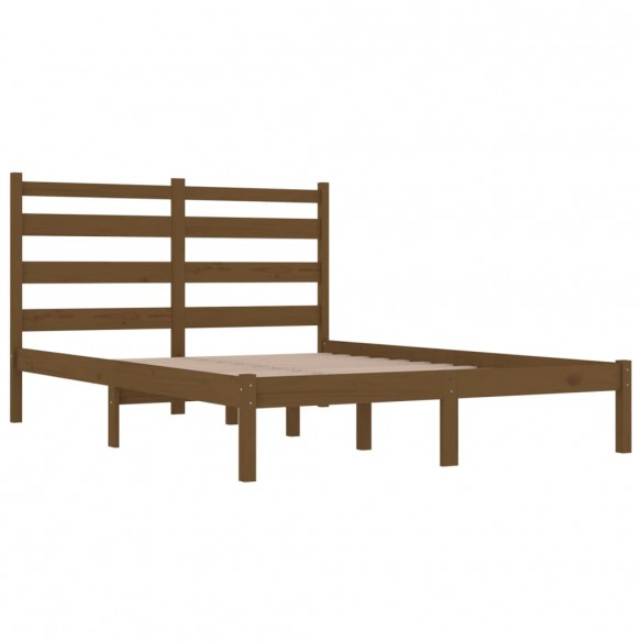 Cadre de lit Marron miel Bois de pin massif 200x200 cm