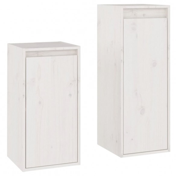 Meubles TV 2 pcs Blanc Bois massif de pin