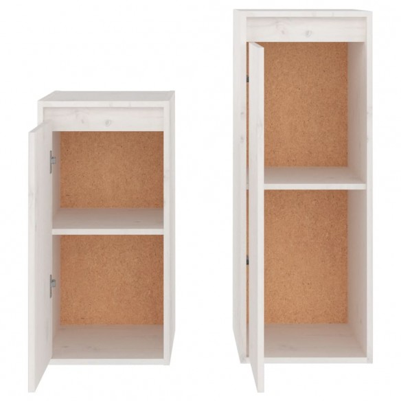 Meubles TV 2 pcs Blanc Bois massif de pin