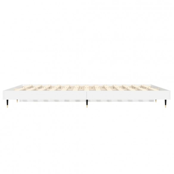 Cadre de lit blanc brillant 120x190 cm bois d'ingénierie