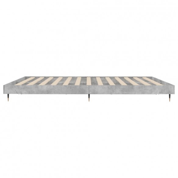 Cadre de lit gris béton 120x200 cm bois d'ingénierie