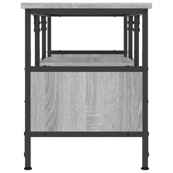 Meuble TV sonoma gris 100x35x45 cm bois d'ingénierie et fer