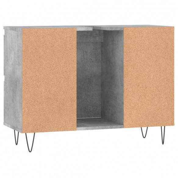 Armoire salle de bain gris béton 80x33x60cm bois d'ingénierie