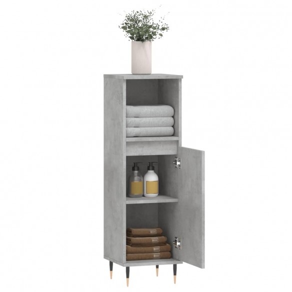 Armoire de salle de bain gris béton 30x30x100 cm