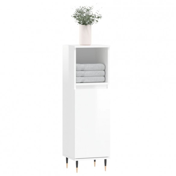 Armoire de salle de bain blanc brillant 30x30x100 cm