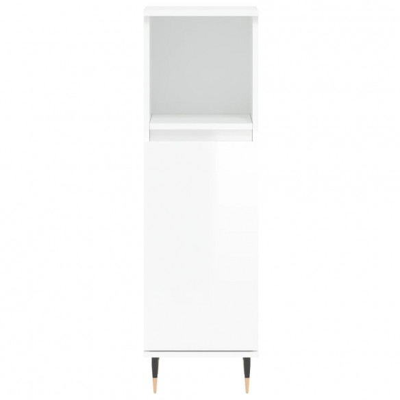 Armoire de salle de bain blanc brillant 30x30x100 cm