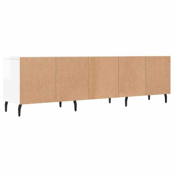 Meuble TV blanc brillant 150x30x44,5 cm bois d'ingénierie