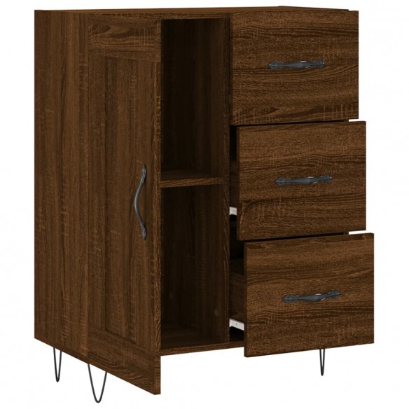 Buffet chêne marron 69,5x34x90 cm bois d'ingénierie