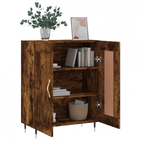 Buffet chêne fumé 69,5x34x90 cm bois d'ingénierie