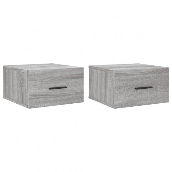 Tables de chevet murales 2 pcs sonoma gris 35x35x20 cm