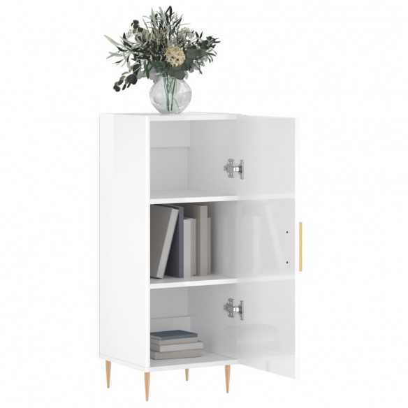 Buffet Blanc brillant 34,5x34x90 cm Bois d'ingénierie